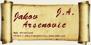 Jakov Arsenović vizit kartica